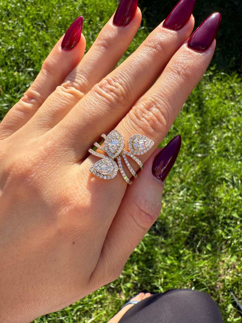 Pear Cluster Diamond Ring