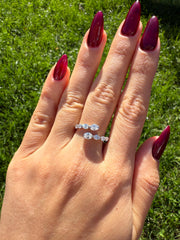 Twisted two row diamond band