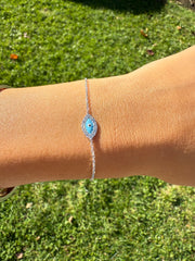 Evil Eye Bracelet White Gold
