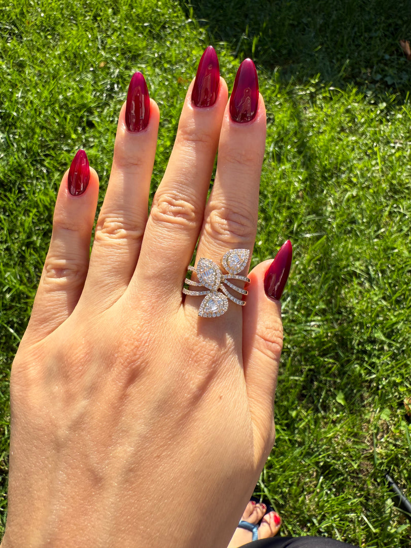 Pear Cluster Diamond Ring