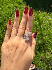 Pear Cluster Diamond Ring