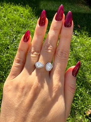 Two stone Oval Pear diamond ring