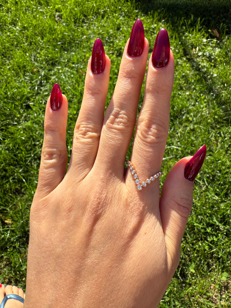 Diamonds V Ring Rose Gold