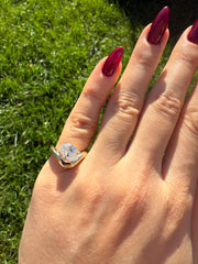 Oval Diamond Pinky Ring