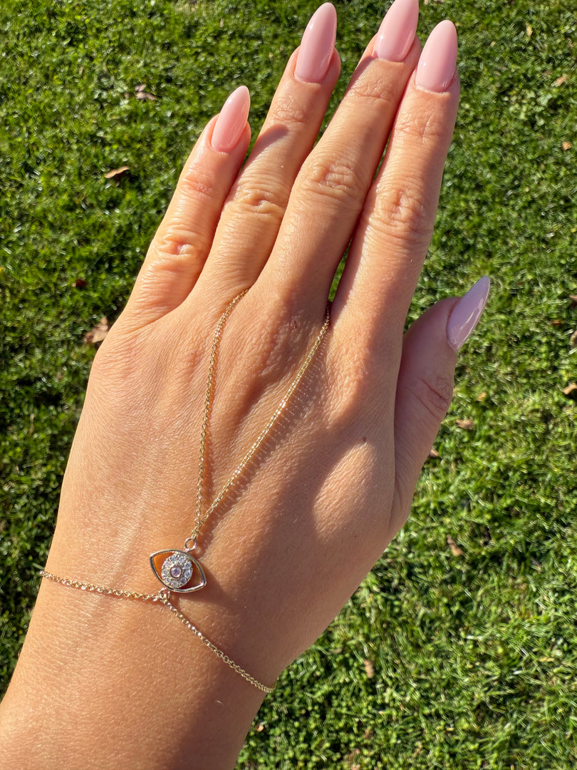 Diamond Evil Eye Hand Chain