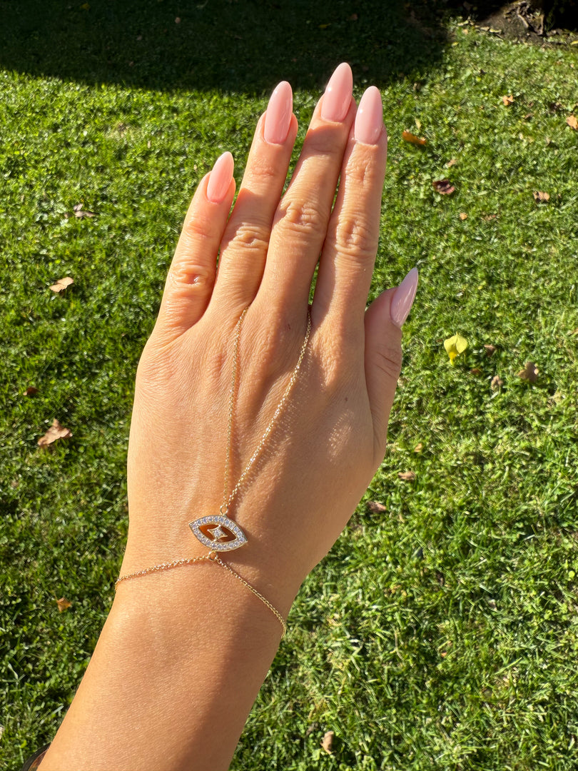 Diamond Evil Eye Hand Chain