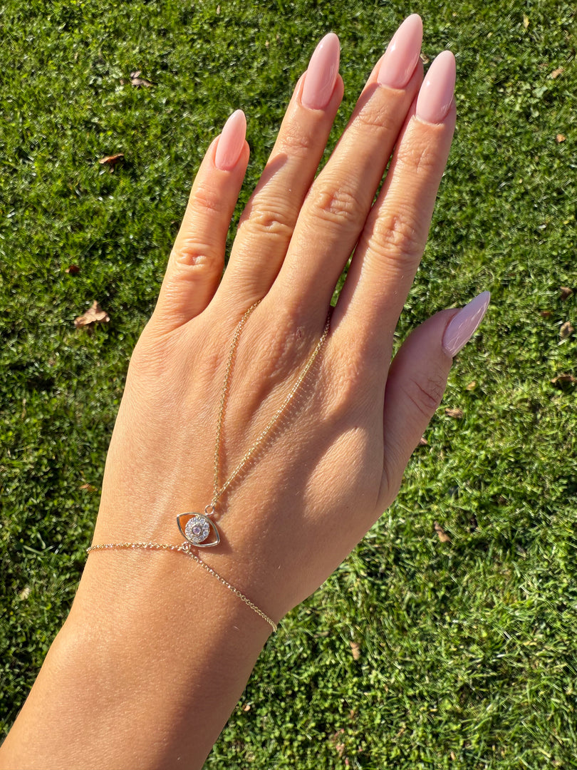 Diamond Evil Eye Hand Chain