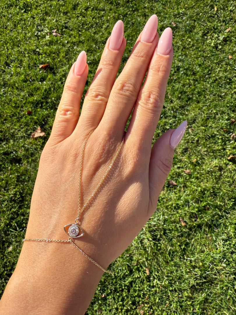 Diamond Evil Eye Hand Chain