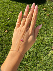 Ruby Gold Hand Chain
