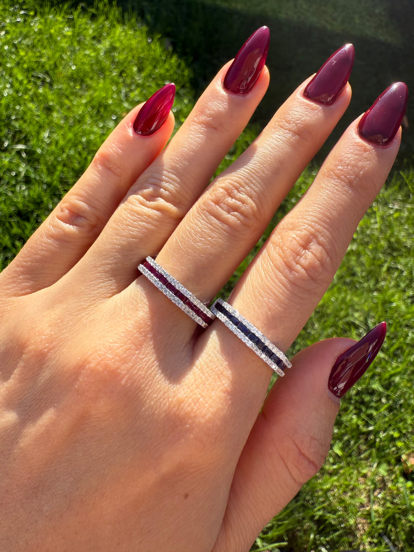 Sapphire Diamond Eternity Band