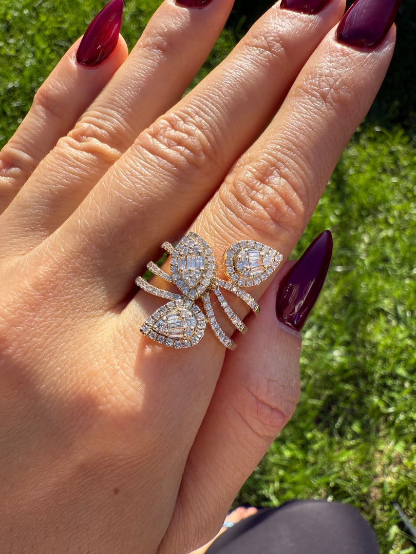 Pear Cluster Diamond Ring