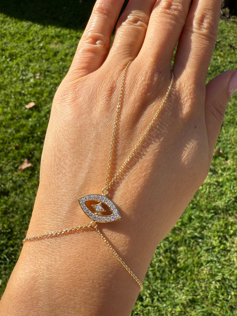 Diamond Evil Eye Hand Chain