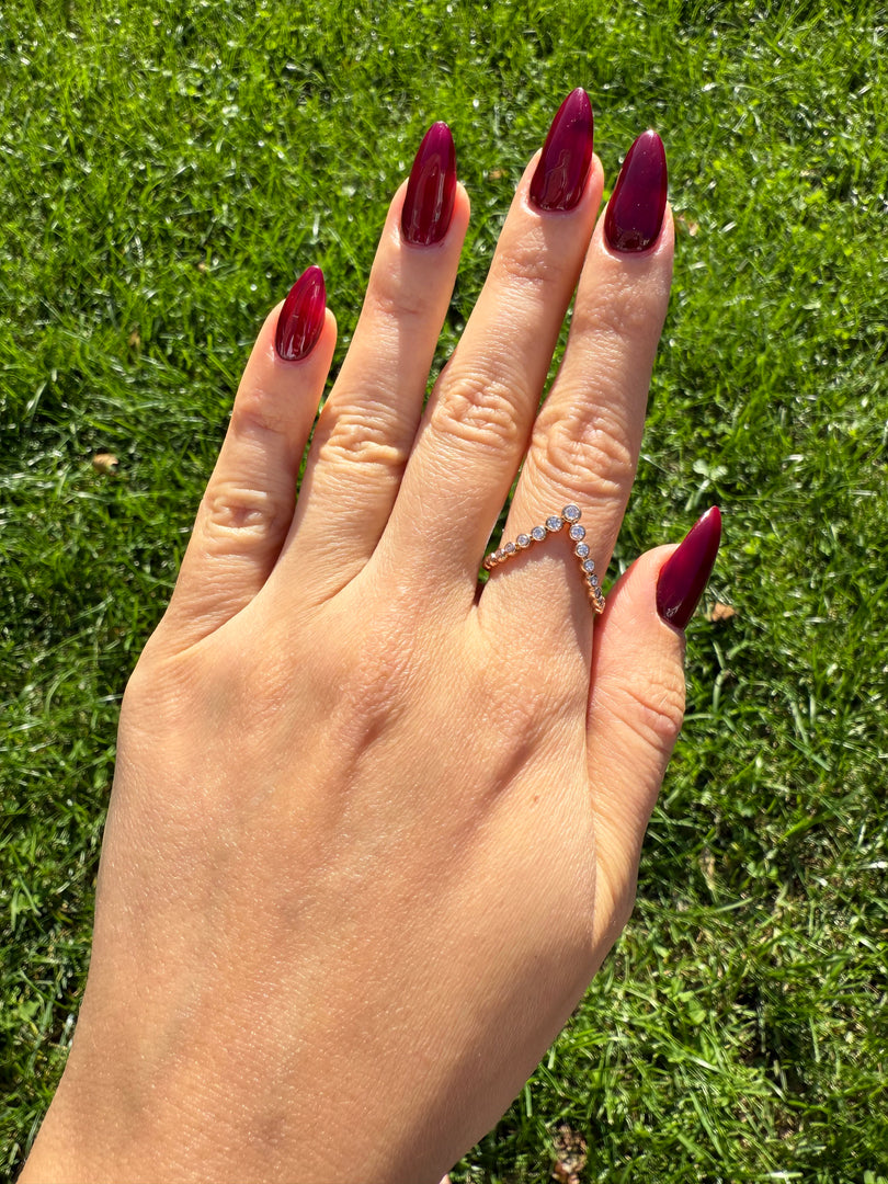 Diamonds V Ring Rose Gold