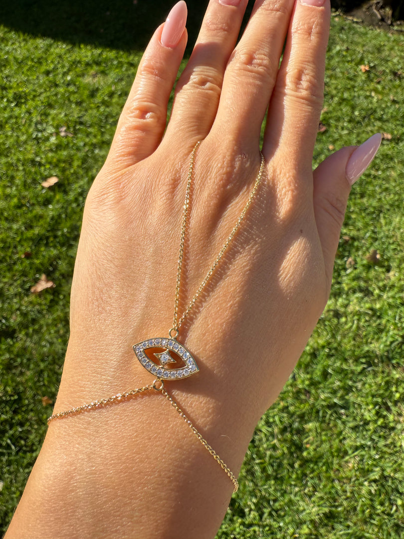 Diamond Evil Eye Hand Chain