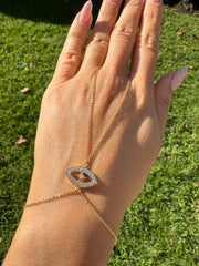 Diamond Evil Eye Hand Chain